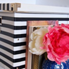 Kate Spade Inspired Black and White Striped Box